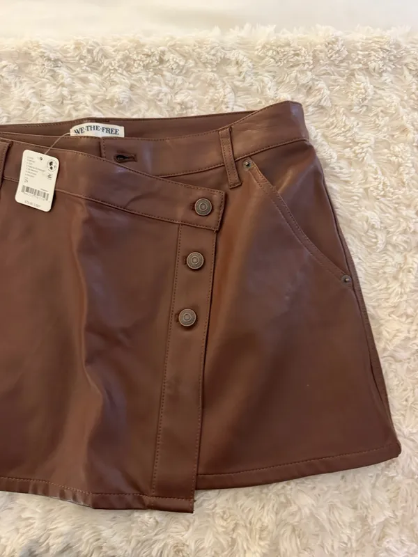 Free People Leather Skirt - Image 3