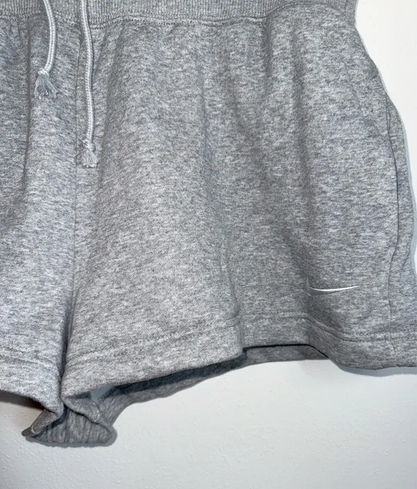 Nike Phoenix Fleece High Waisted 2” Loose Fit Shorts Light Gray - Image 5
