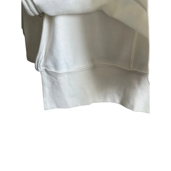 Noisy May Cream Textured Mock Neck Sweatshirt‎ XS Side Zip Minimalist Scandi Top - Image 5