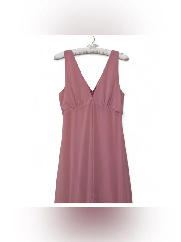 NWT Lulus Women’s Alorna Rose Pink Sleeveless Ruffled V-neck Maxi Dress Size L - Image 9