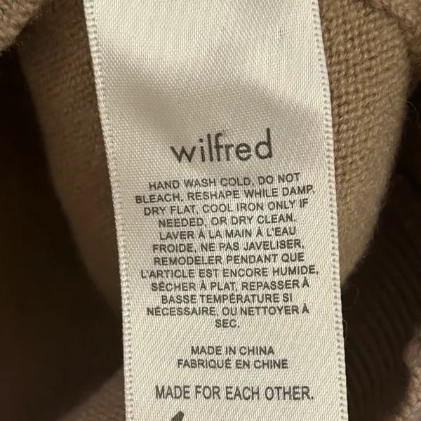 Wilfred Aritzia Clara Merino Wool Waist Crop Sweater in Camel M new without tags - Image 10