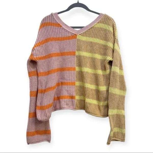 American Eagle Colorblock Striped Knit Sweater - Size Small - EUC - Image 2