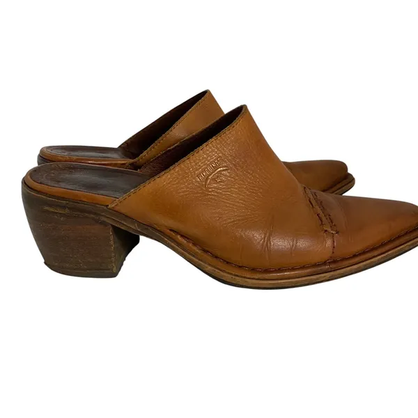 PIKOLINOS Slip On Slide Sandals Clogs Women's Size 37 Leather Cognac‎ - Image 10