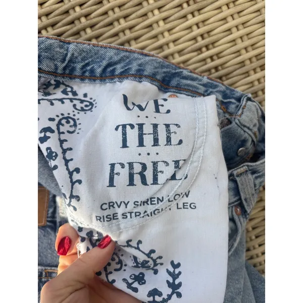 WE THE FREE CRVY‎ SIREN LOW RISE STRAIGHT LEG JEANS 33 layered minimalist boho - Image 8