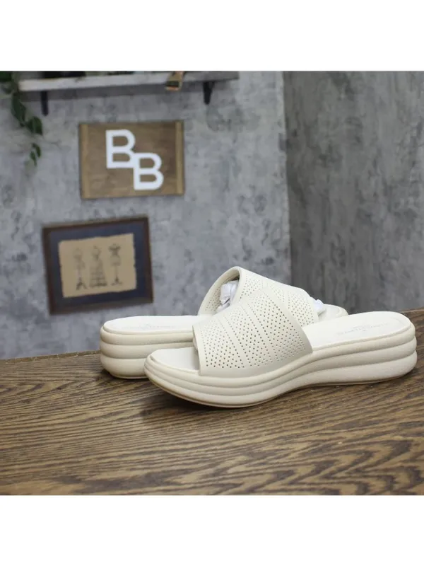 NWT Clarks Drift Twist Wedge Slide Sandals 26181604 Cream Off White 8M - Image 13