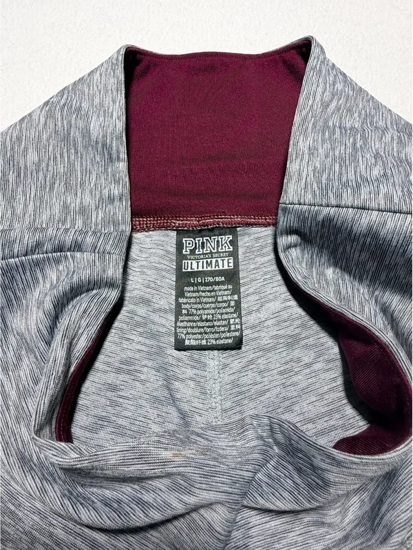 PINK Victoria’s Secret Ultimate Colorblock Leggings Women’s Large Gray Burgundy - Image 4