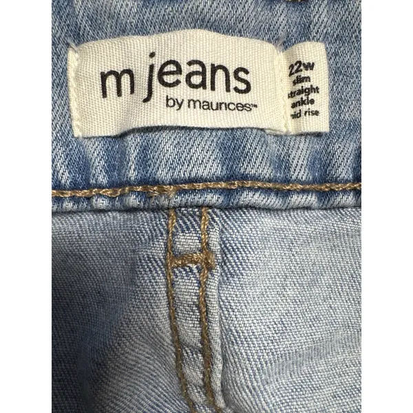 M‎ Jeans by Maurice's Distressed Denim Straight Leg Ankle Jeans 22W - Image 7