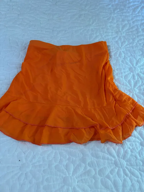 Orange ruffled skirt Size XS - Image 3