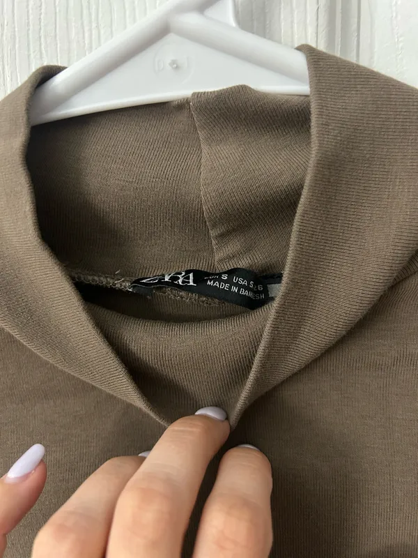 Brown ZARA Long Sleeve Top - Image 3