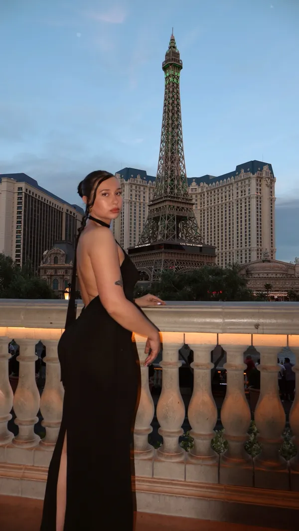 Shein Black open back drape maxi dress - Image 2