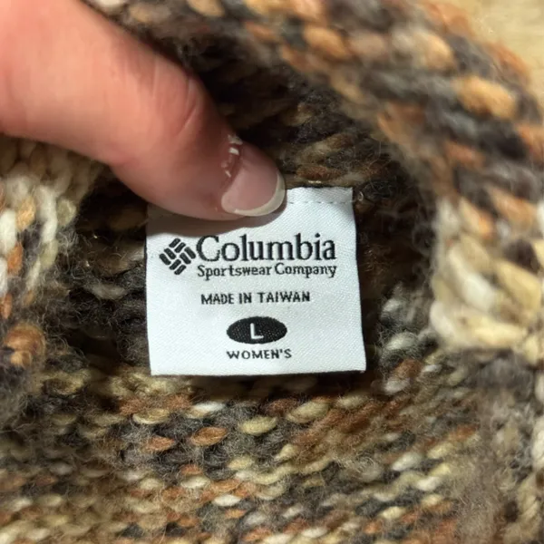 Columbia Multicolor Knit Sweater Turtleneck Wool Blend Size Large - Image 2
