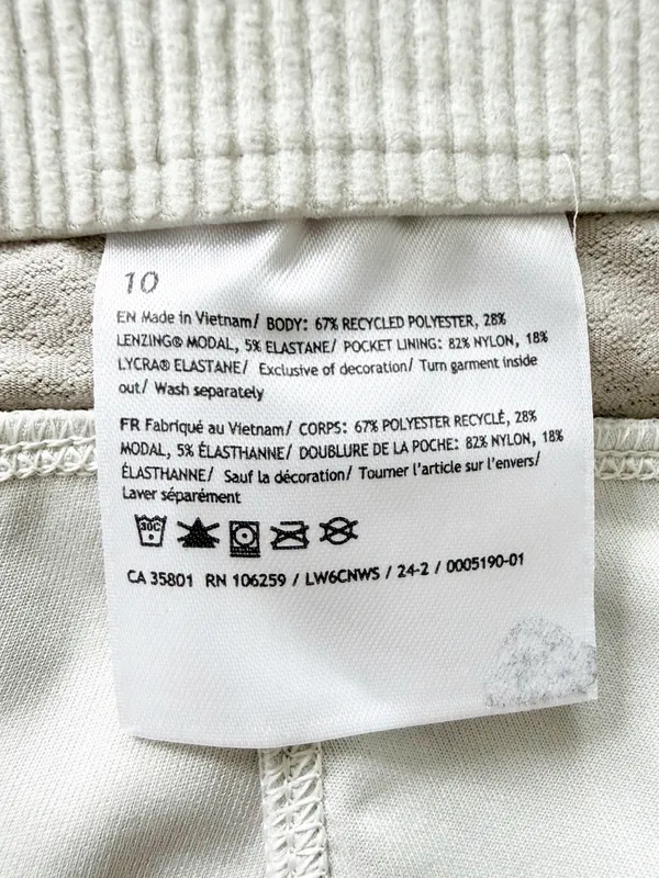 Lululemon Ribbed Softstreme Zip-Leg High-Rise Cropped Pants 25" in Bone Size 10 - Image 11