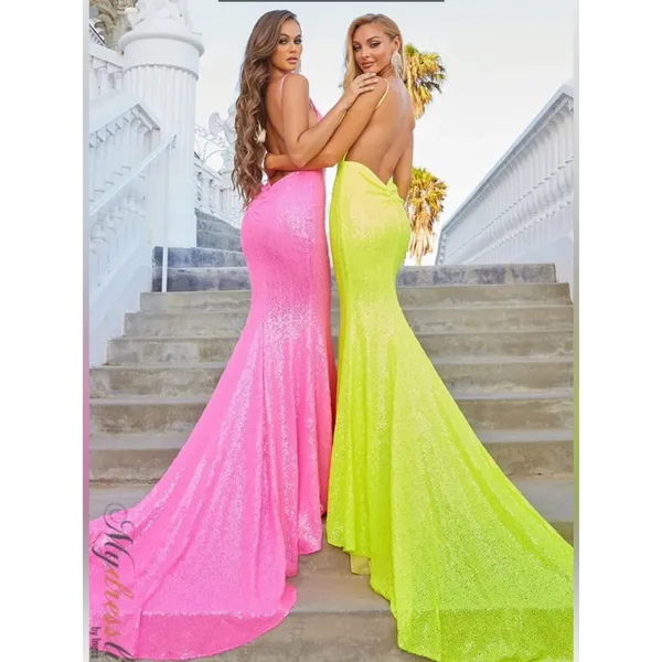 Portia & Scarlett hot pink‎ sequin gown sz 4 - Image 2