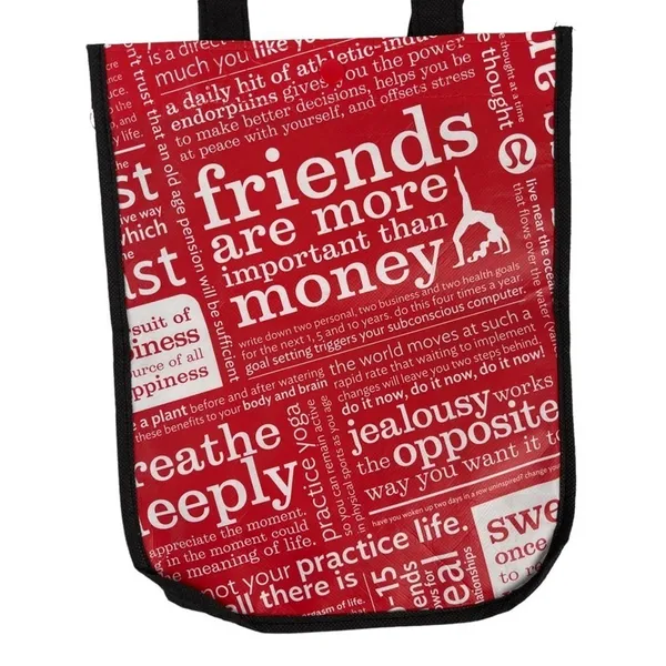 Lululemon Friends are More Important Than Money Shopping Tote Bag Red Black - Image 11