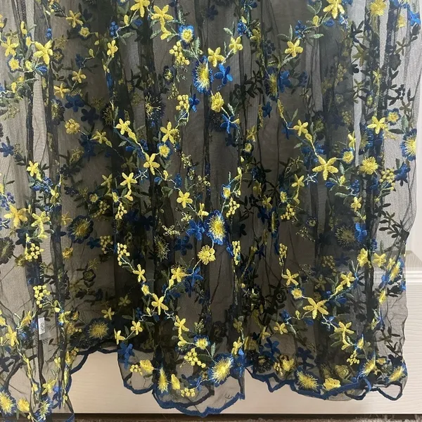 LuLaRoe Deanne II Black Floral Embroidered Maxi Dress Size L NWT - Image 8