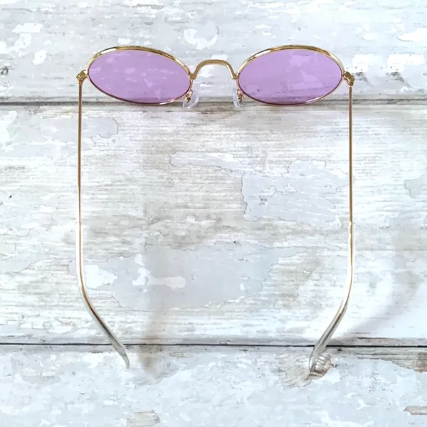 Purple Tinted Sunglasses Gold Metal Frames NEW Glasses Urban Outfitters - Image 3