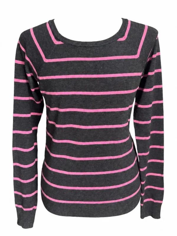 Poof long sleeve pink and black sweater - Image 2