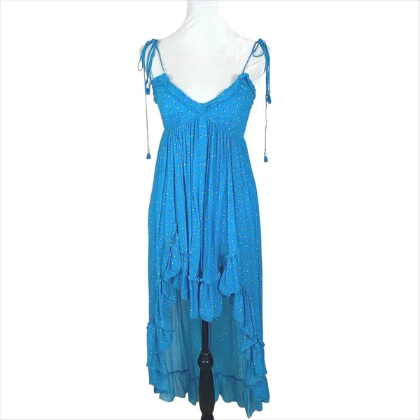 Karina Grimaldi Saralyn Sleeveless High Low Dress on Blue Floral Size XS - Image 2