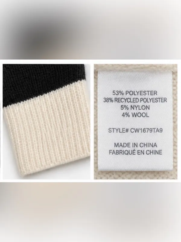 Sanctuary Black Ivory Colorblock Turtleneck Sweater Size L - Image 5