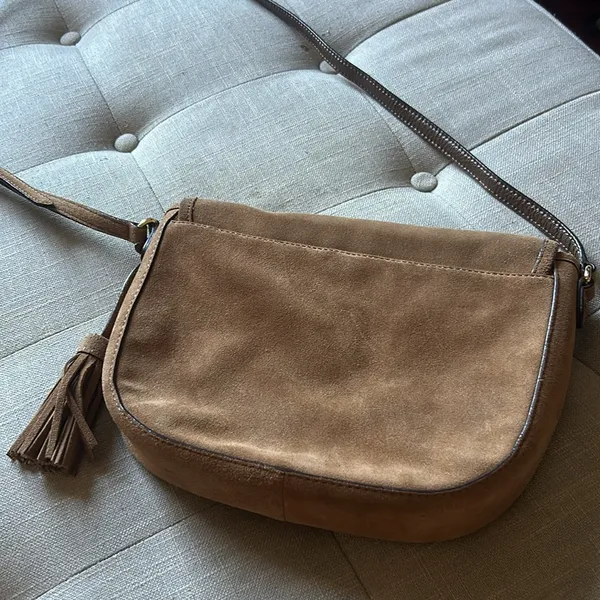 Lauren Ralph Lauren Brown Leather Suede Cow Leather Brown Saddle Crossbody Bag - Image 11