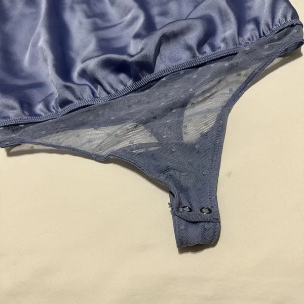 Abercrombie Women’s Cowl Neck Purplish Blue Bodysuit Top Sz S Small - Image 5