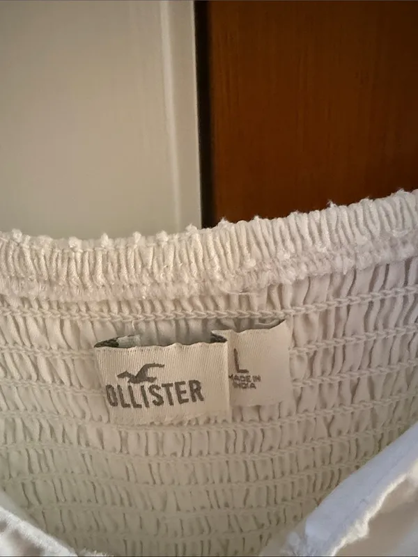 Hollister White Ruffle Strap Tie-Front Peplum Camisole - Image 2