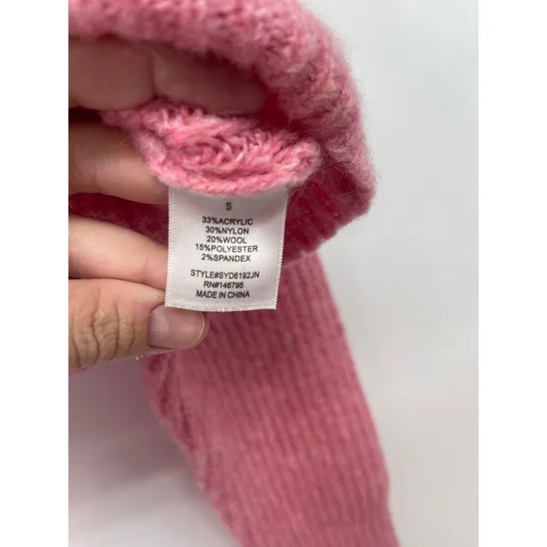 Vici Egremont V-Neck Crop Sweater Pedal Pink Wool Size Small‎ Oversize Boxy - Image 4