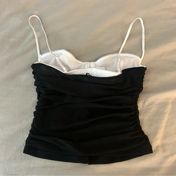 White Fox Boutique Remind Me Again Bustier Black, Small Mesh Crop Tank - Image 12