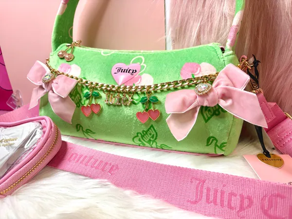 New Juicy Couture Retro Juicy Cherry Shoulder Bag with Accessories - Image 3