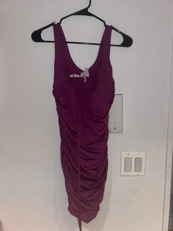 Oh Polly Mini Dress Purple Cut-Out - Image 2