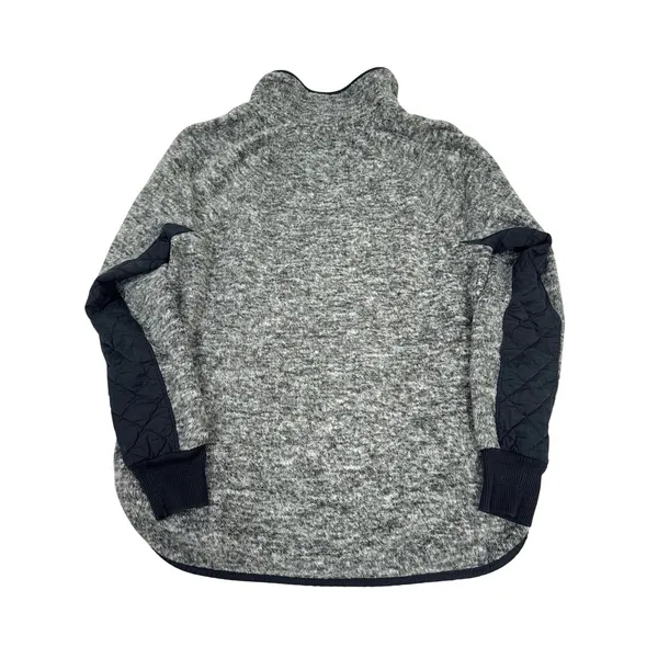 Abercrombie & Fitch Fleece Pullover‎ Womens M Gray Snap Neck Quilted Trim Sherpa - Image 5