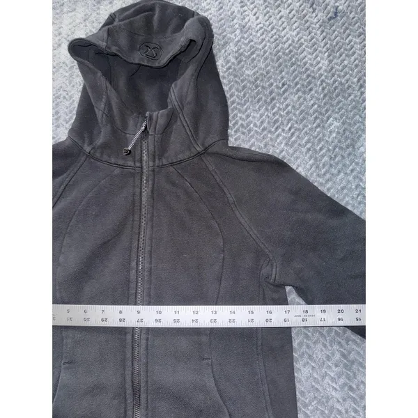 Lululemon Women's Black Full Zip Scuba Hoodie Jacket Thumbholes Size‎ 8 - Image 6