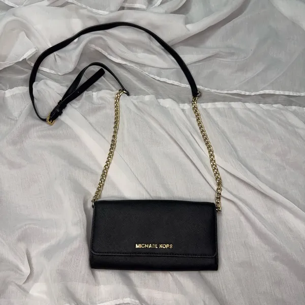 Michael Kors Jet Set Travel Saffiano Leather Smartphone Chain Wallet Crossbody - Image 4