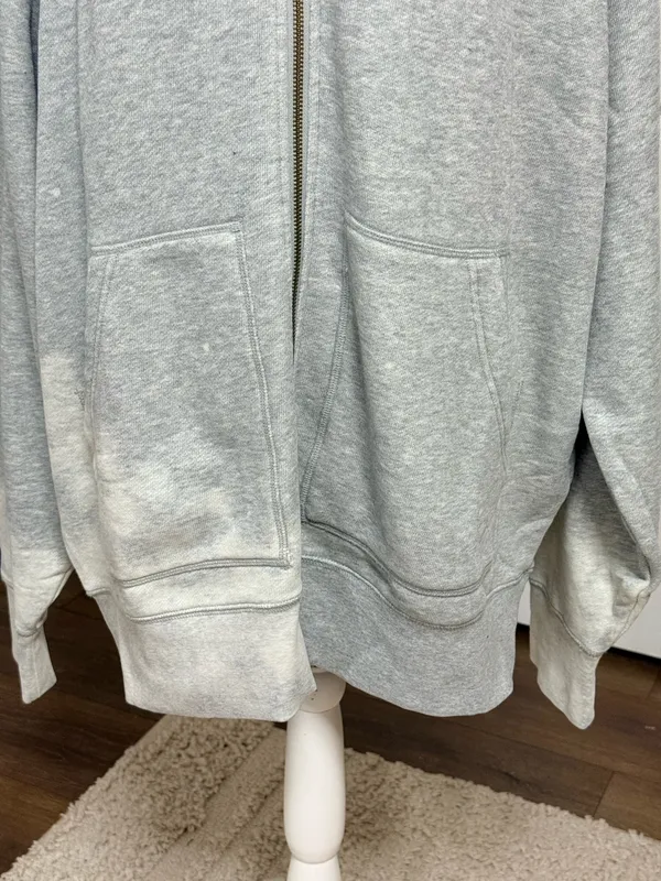 American Eagle “Smile More" distressed bleach wash full zip sweatshirt XL Tall - Image 3