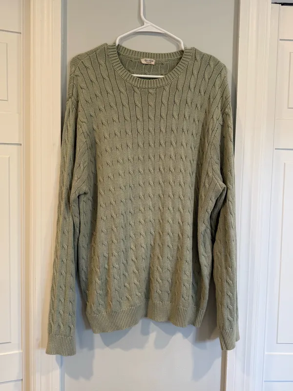 Sage Brandy Melville Cable Knit sweater  - Image 2