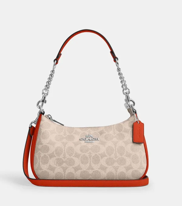 NWT COACH CV933 Teri Shoulder Bag In Signature Canvas & Leather crossbody - Image 6