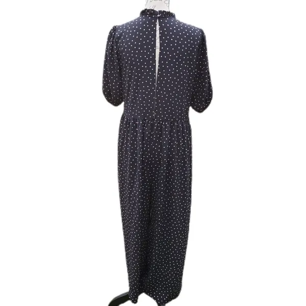 ASOS Women's short sleeve‎ mock neck oversized jumpsuit black pink dots size 6 - Image 3
