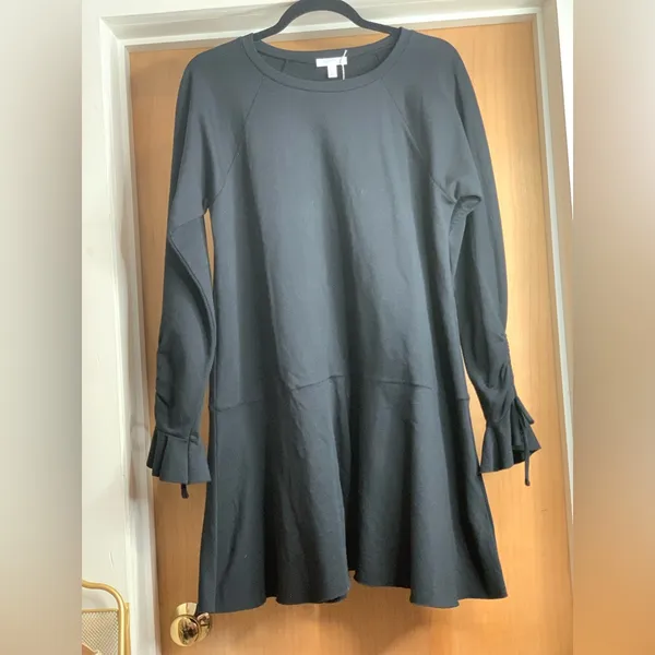 Abound Black Long Sleeve Dress with Ruffled Tie Wrist Details. Size-Small - Image 3
