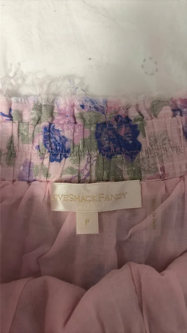 Love Shack Fancy Skirt Ruffle Mini Floral Pink - Image 2