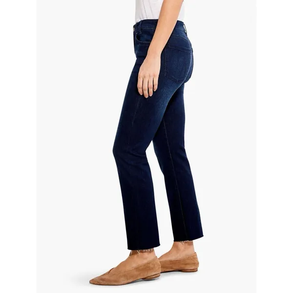 NIC+ZOE Mid Rise Straight Jeans Women 31 Twilight Blue Raw Hem Denim ALL1882 - Image 2