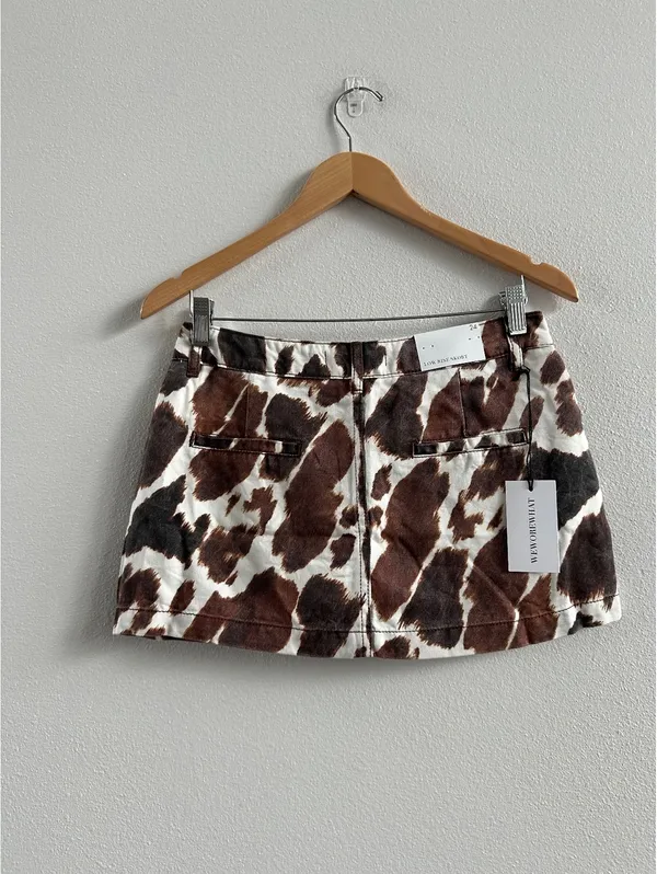 WeWoreWhat cowhide print low rise skort co-ord in multi - Image 3