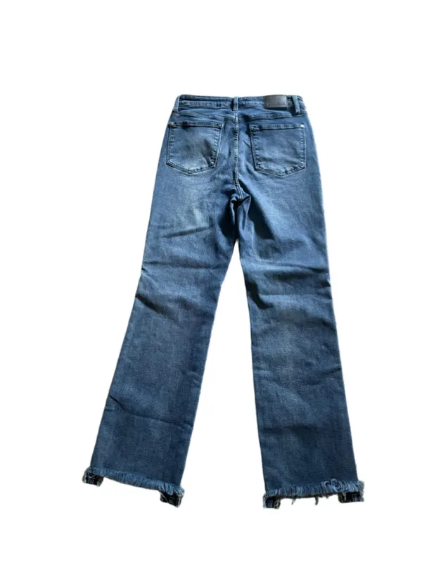 Judy Blue “BEST DAY” Button Fly High Rise Straight Leg Size 11/30 Dark Blue - Image 8