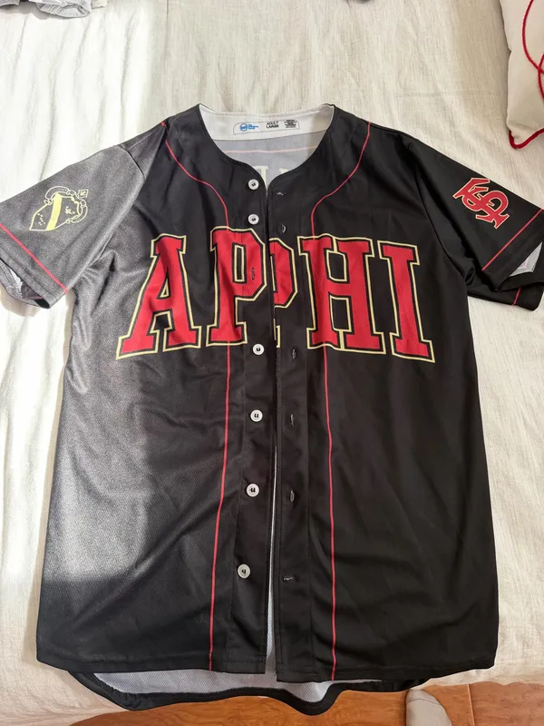 Alpha Phi Baseball Jersey Black Size L - Image 2