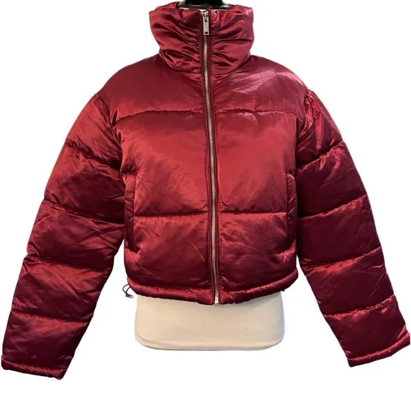NWT 7 For All Mankind Metallic Crop Puffer Jacket - Image 3