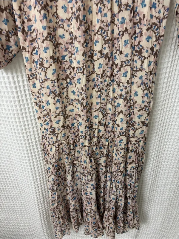 Z Supply Char La Paz Floral Midi Dress Latte Floral Tiered Medium NWT - Image 11