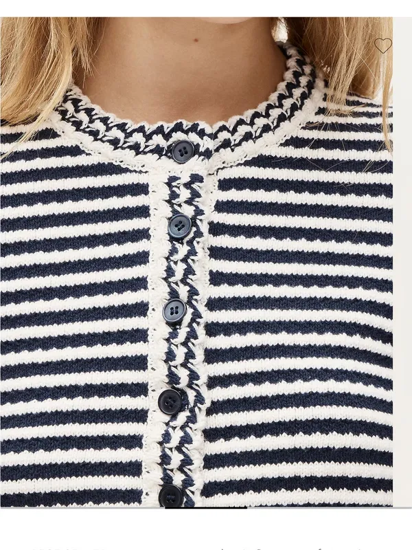 J.Crew Crochet short-sleeve cardigan in stripe - Image 2