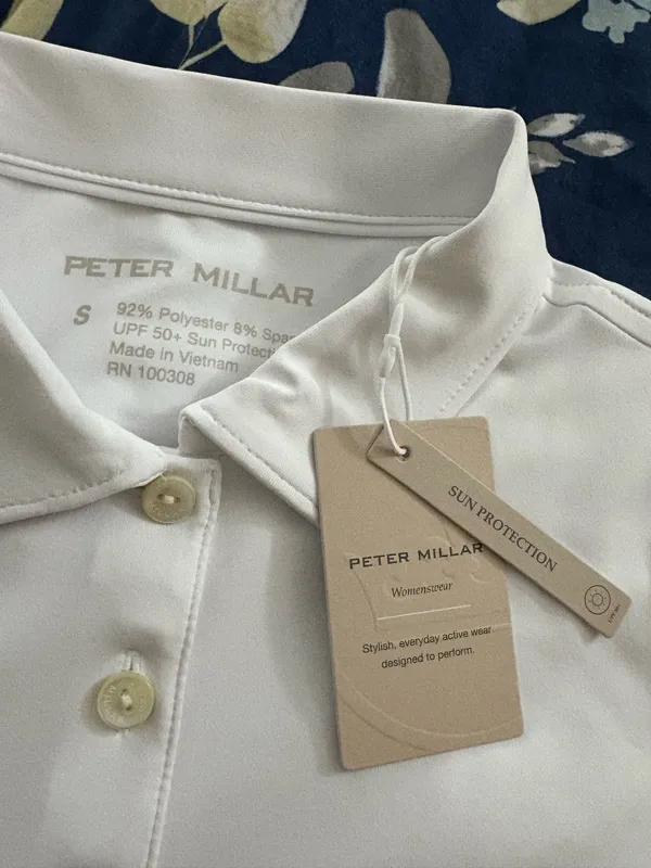 Peter Millar White Athletic Golf Polo - Image 2