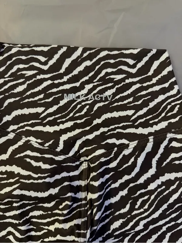 Milk ACTV Zebra Print Biker Shorts Size XS - Image 3