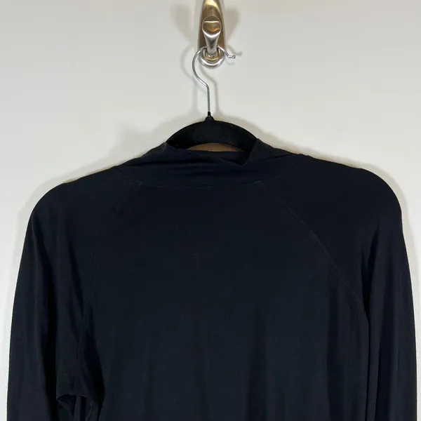 Lululemon Black Mock Neck Long Sleeve Raglan Top Curved Hem‎ Activewear Womens S - Image 5