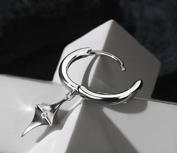 Star Dangle Drop Earrings for Men Women,Personality Punk Hip Hop Earrings - Image 2
